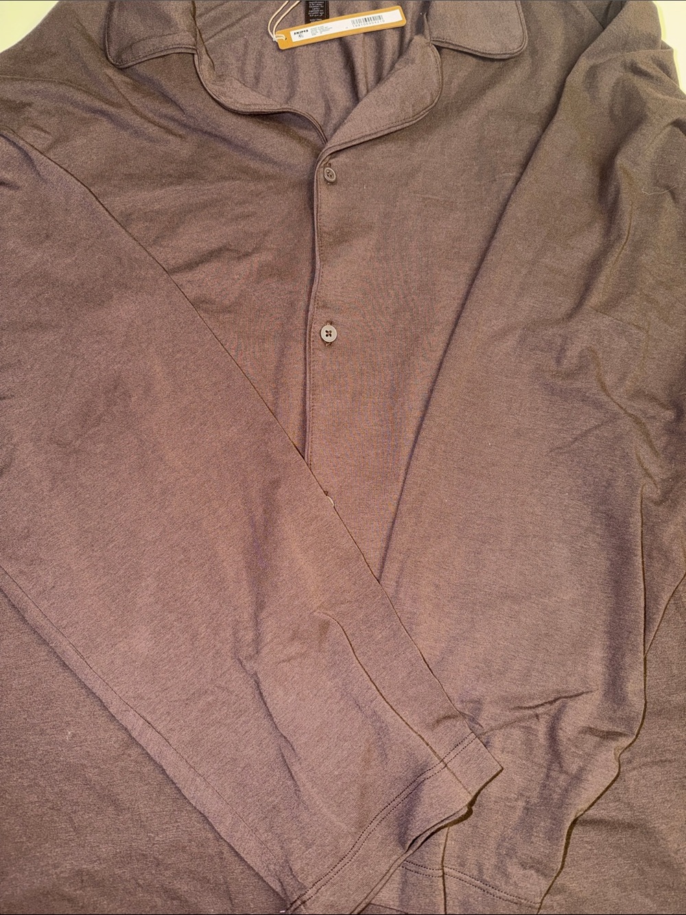 SKIMS Long-Sleeve Pajama Shirt in Espresso 3X
